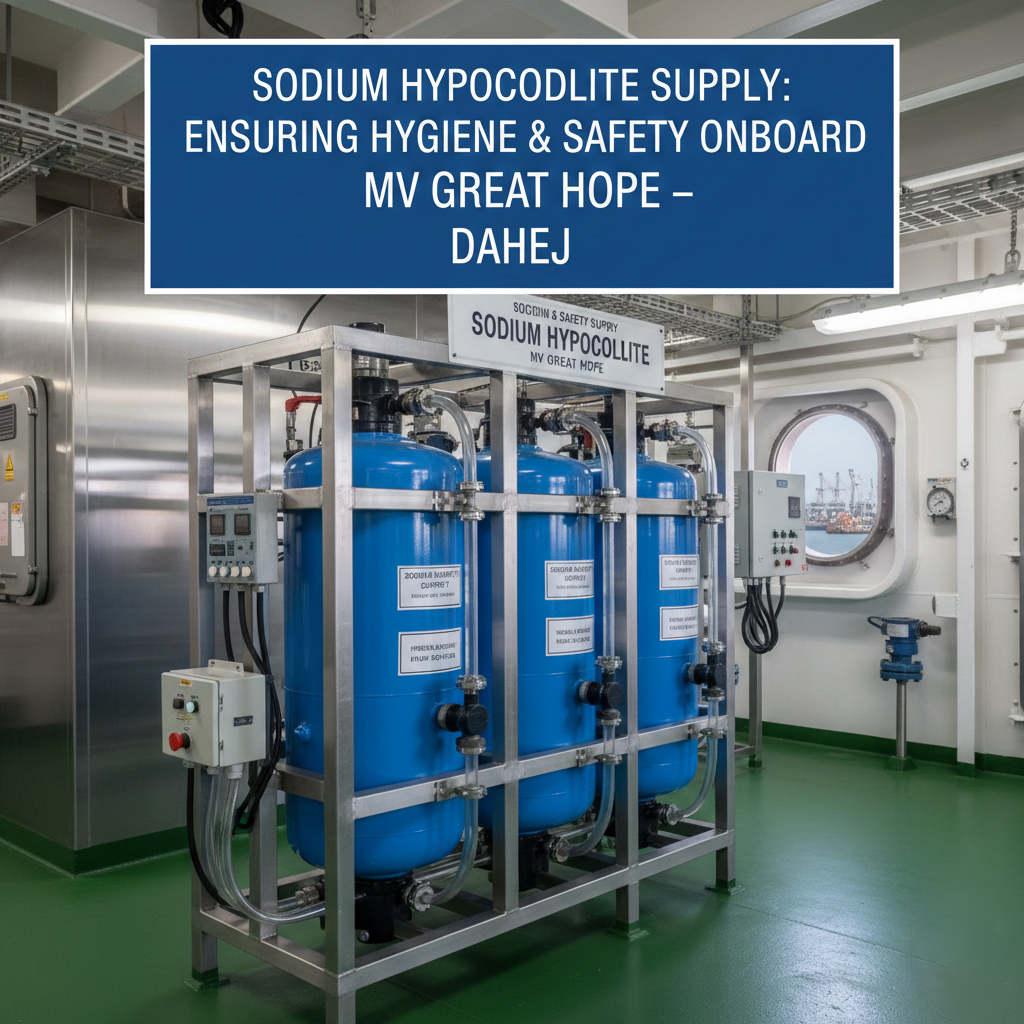 SODIUM HYPOCHLORITE SUPPLY: ENSURING HYGIENE & SAFETY ONBOARD MV GREAT HOPE – DAHEJ
