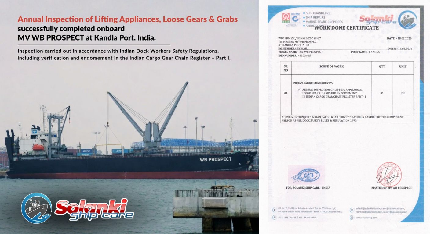 ANNUAL INSPECTION TRIUMPH: MV WB PROSPECT PASSES WITH EXCELLENCE AT KANDLA PORT